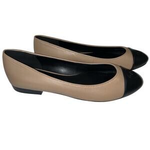 MICHAEL Michael Kors Dylyn Logo Ballet Flats Toffee/Black Size 9.5M US